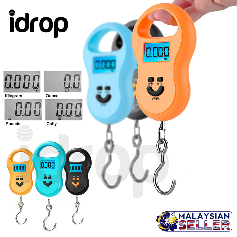 idrop Digital LCD Mini Hanging Electronic Scale Weight for Fishing Luggage 10g~40kg