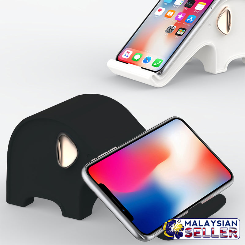 idrop Creative Elephant Shape 2-Coil Qi Wireless Charging Pad Stand for Samsung S8/S8 Plus Apple iPhone X 8 PLus Phone