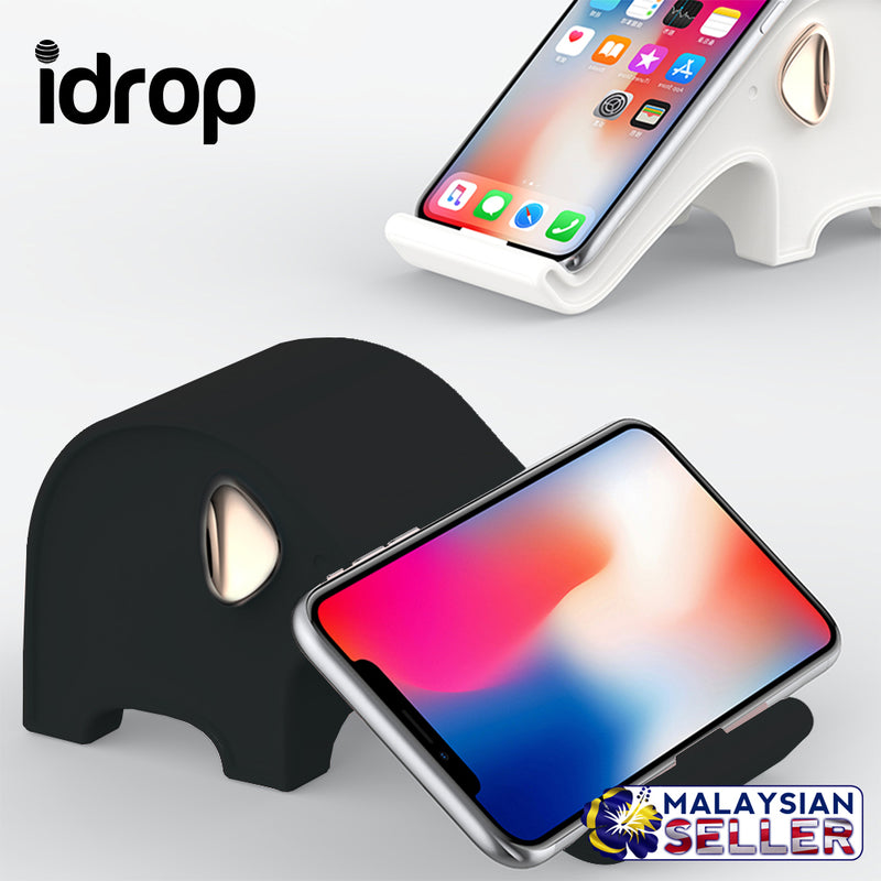 idrop Creative Elephant Shape 2-Coil Qi Wireless Charging Pad Stand for Samsung S8/S8 Plus Apple iPhone X 8 PLus Phone