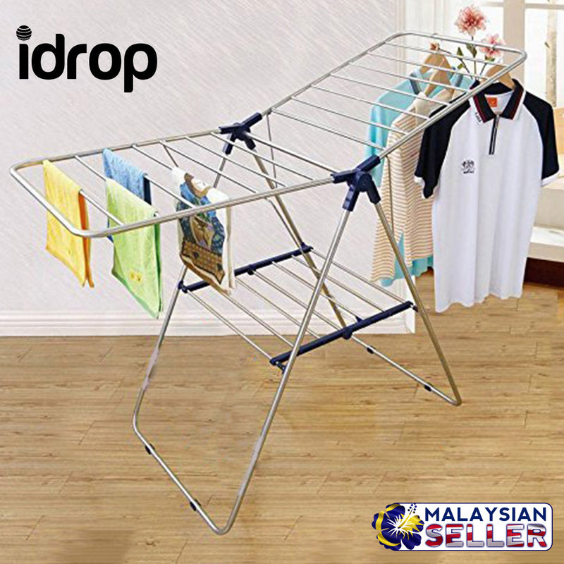 idrop 2 in1 Multifunction Aluminium Folding Clothes Drying Foldable Rack