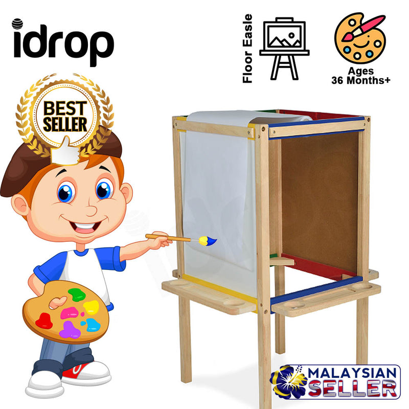 idrop Creative Four Ways Floor Wood Easel for Kids Children [ BR-36031M ]