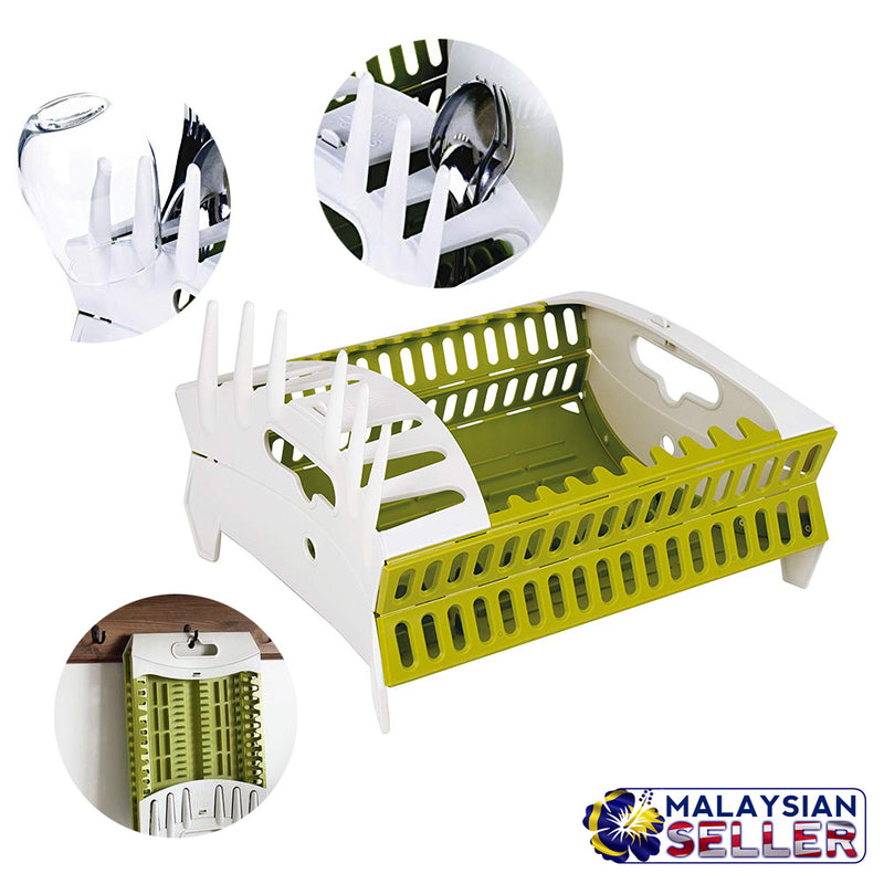 idrop Portable Kitchen Foldable Dish Rack and Spoon & Glass Holder & Kitchen Storage