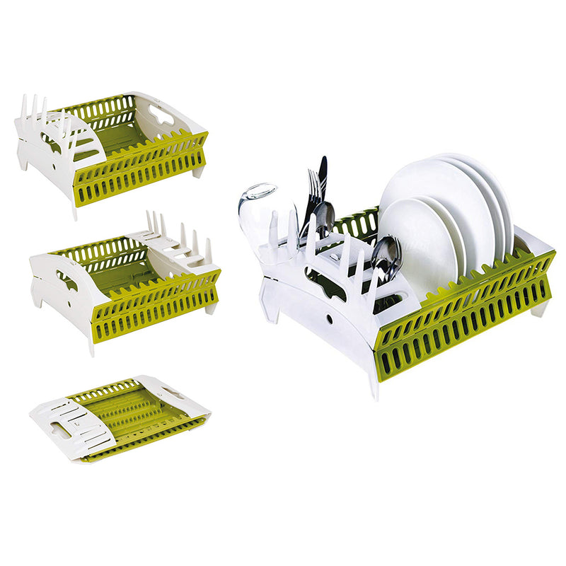 idrop Portable Kitchen Foldable Dish Rack and Spoon & Glass Holder & Kitchen Storage
