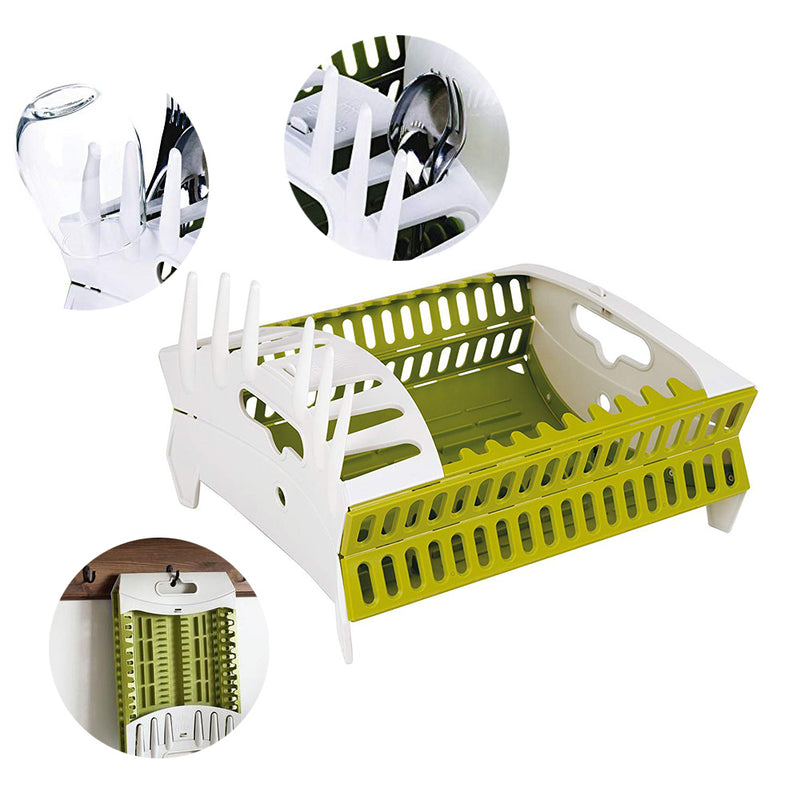 idrop Portable Kitchen Foldable Dish Rack and Spoon & Glass Holder & Kitchen Storage