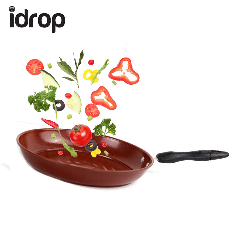 idrop High Quality Smooth Surface Extra Stainless Steel Non-Stick Frying Pan Cooking Wok Pan