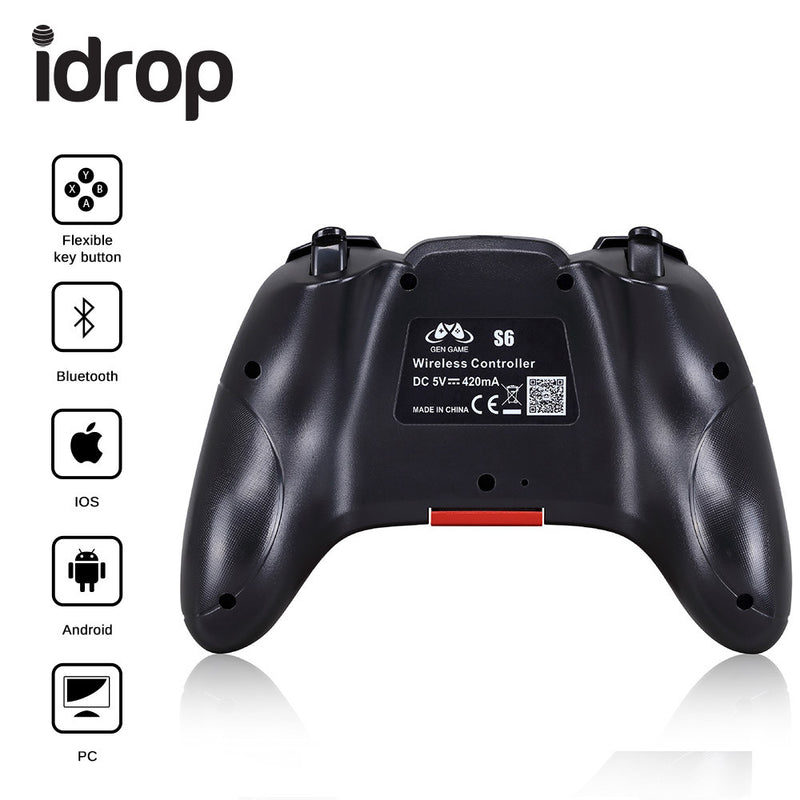 idrop S6 Wireless Bluetooth Controller Gamepad Game Console for Android / IOS / PC / PS4