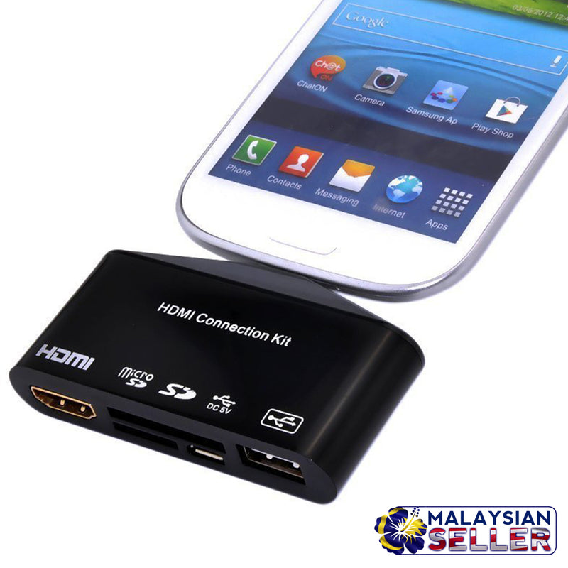 idrop 5 in 1 MHL To HDMI Adapter HDMI Connection Kit USB OTG SD TF Card Reader For Samsung Galaxy S5 S4 S3, Note 3 2 1, Sony. HTC, LG