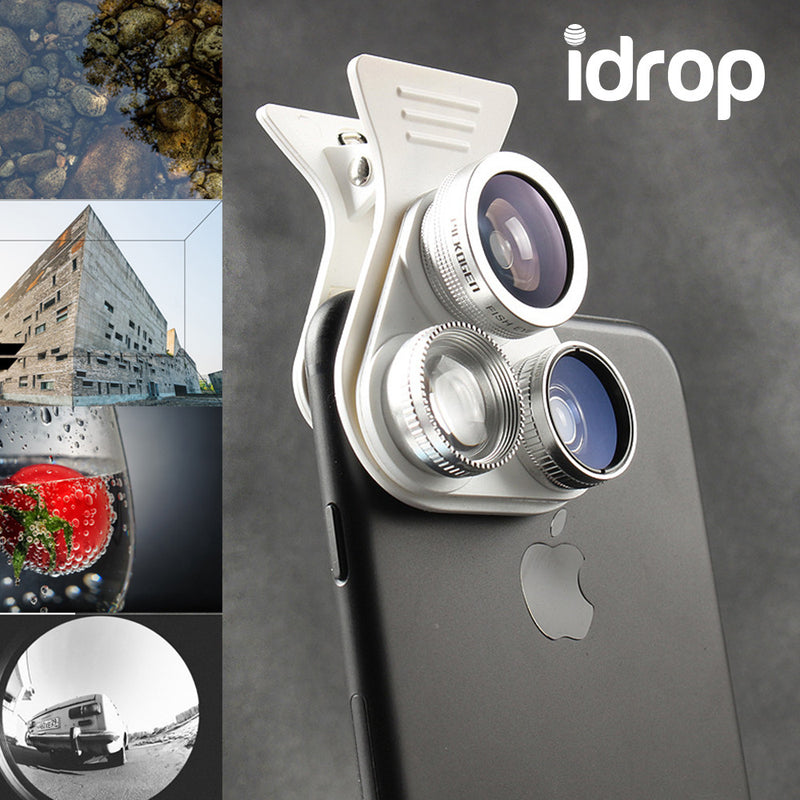 idrop 4 IN 1 External SLR Lens HE-518 mobile phone lens wide-angle macro fish eyes