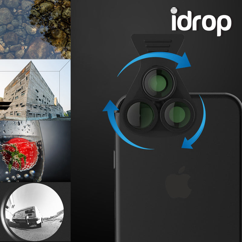 idrop 4 IN 1 External SLR Lens HE-518 mobile phone lens wide-angle macro fish eyes