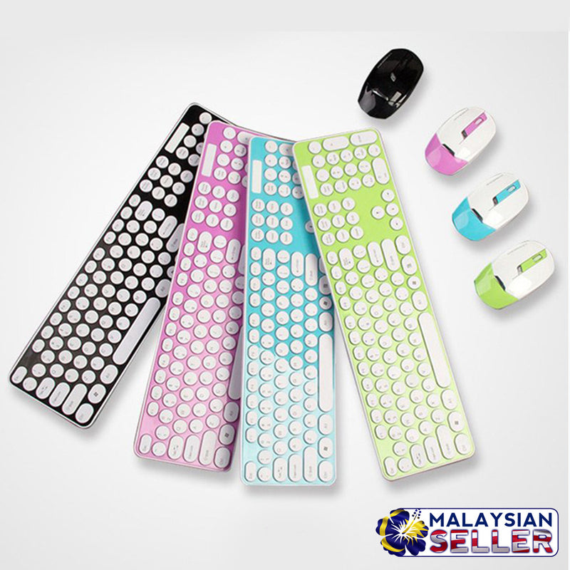 idrop  HK3960 Ultra-thin Elegant 2.4G Wireless Keyboard and Shine Optical Mouse Combos & USB Receiver Kit Silicon