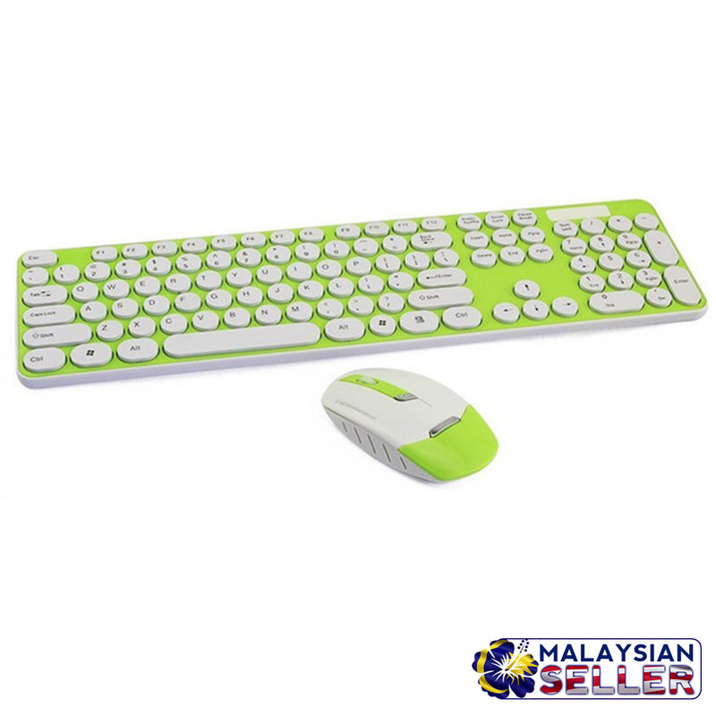 idrop  HK3960 Ultra-thin Elegant 2.4G Wireless Keyboard and Shine Optical Mouse Combos & USB Receiver Kit Silicon