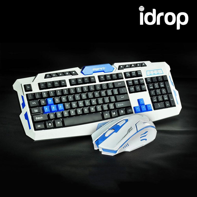 idrop HK8100 Wireless 2.4G Desktop Multimedia Gaming Keyboard + 2.4GHz 4 Buttons Mouse Set