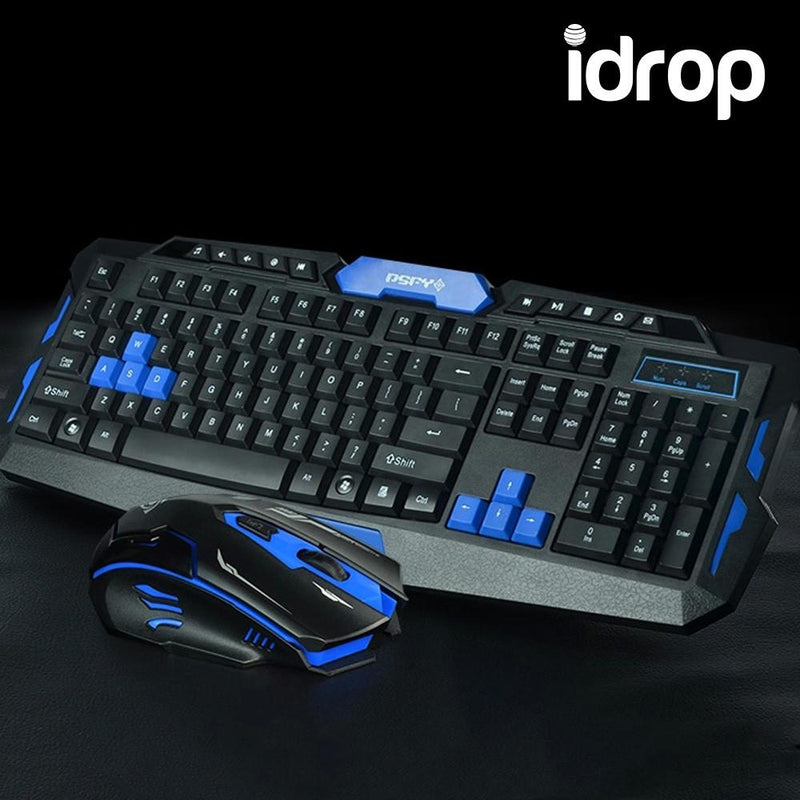 idrop HK8100 Wireless 2.4G Desktop Multimedia Gaming Keyboard + 2.4GHz 4 Buttons Mouse Set