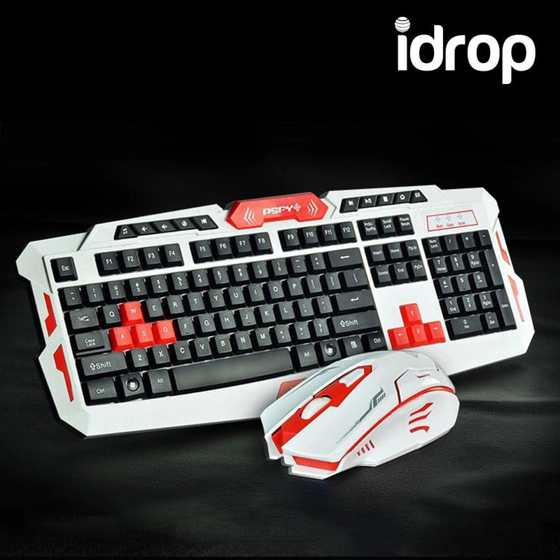 idrop HK8100 Wireless 2.4G Desktop Multimedia Gaming Keyboard + 2.4GHz 4 Buttons Mouse Set