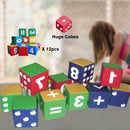 idrop 12 pcs Colourful Creation Huge Numbering Cubes for Kids Children  [ TA 6088  ]