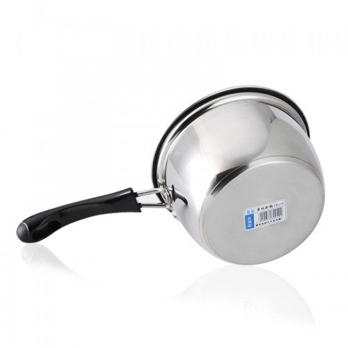 Korean Style Stainless Steel Milk Pot With Glass Lid - 18CM