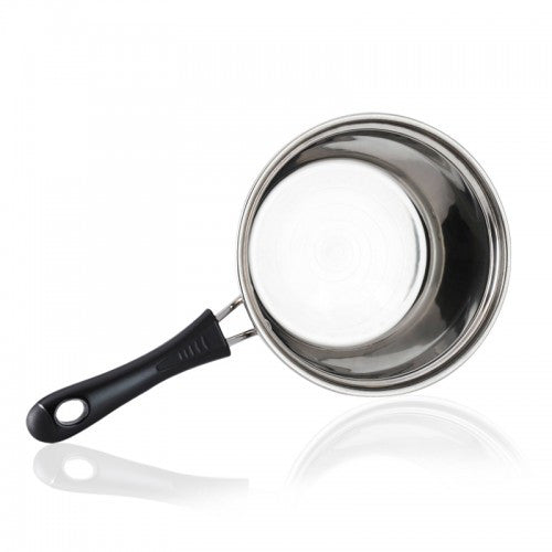 Korean Style Stainless Steel Milk Pot With Glass Lid - 18CM