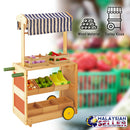 idrop Classic Kids Children Wood Trolley Kiosk with Food Storage Trays [BR-50013]