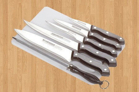 idrop [ 7PCS ] Kitchen Cooking Knives Set With Chopping Board / Set Pisau Dapur Memasak Dengan Papan Pemotong / 带砧板的厨房烹饪刀