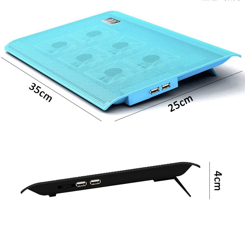 idrop L112B  LED Light Cooling Pad - Slim Portable USB Powered 6 Mini Fans [12"-15.4"]