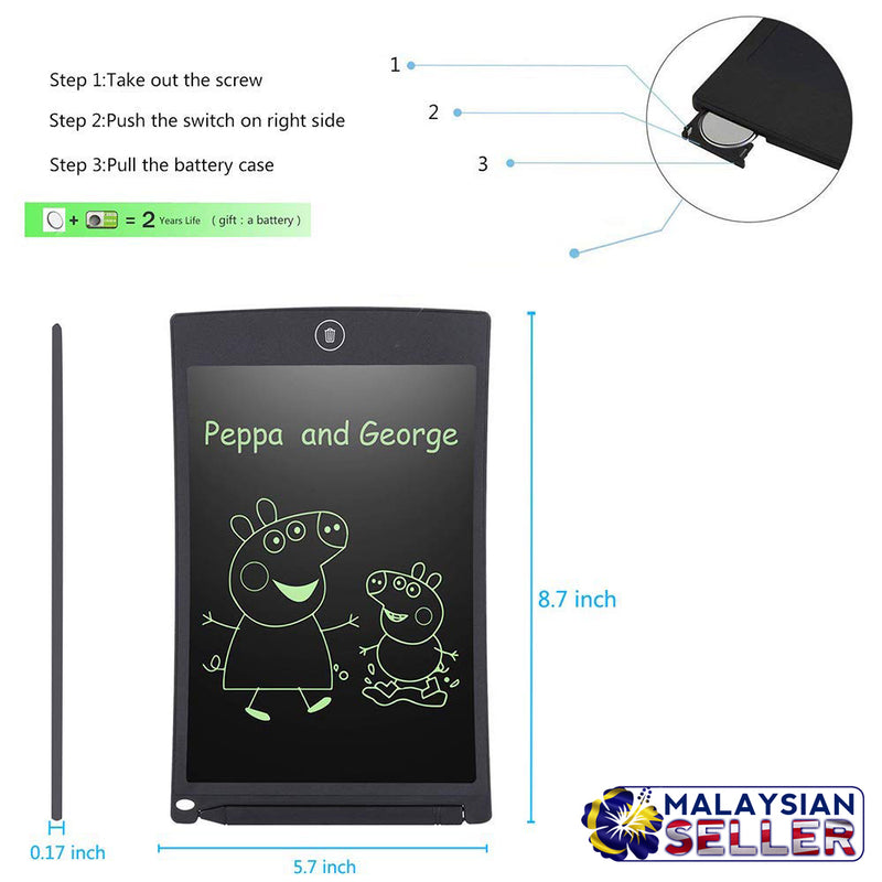 idrop 8.5" LCD Writing Tablet & Drawing Board Doodle for Kids & Adults
