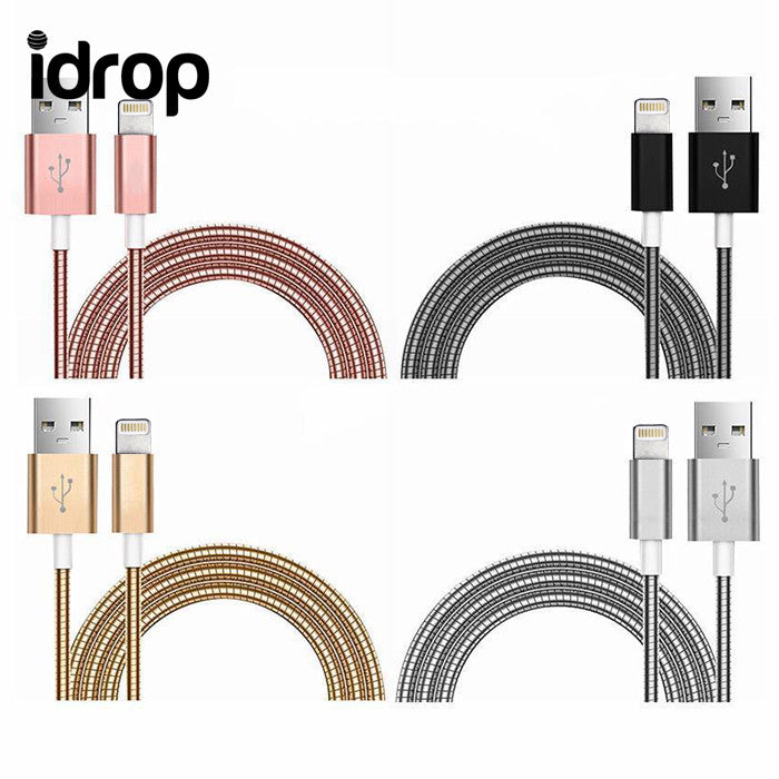 idrop USB Lightning Flexible Stainless Steel Data Sync Charge Cable For iPhone 6S Plus / 6 Plus / 6S / 6, iPhone 5S / 5C / 5