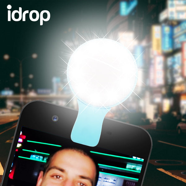 idrop New Mobile Phone LED Flash Light Attachable Clip Beauty Self-portrait Selfie Ring Light