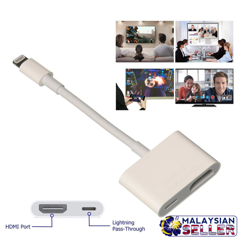 idrop Lightning Digital AV Adapter Compatible iPhone, iPad for HD TV Monitor Projector