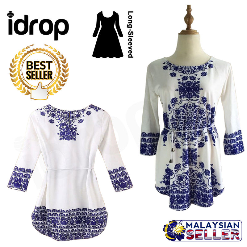 idrop Fashion Long-Sleeved Printed Tunic For Women [ S,M,L,XL ]