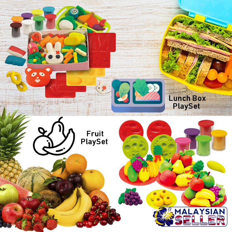 idrop Kids Children Plasticine Play Clay Toy Set For Toy Fruit & Lunch Box Playset
