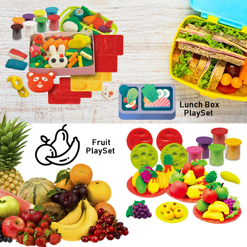 idrop Kids Children Plasticine Play Clay Toy Set For Toy Fruit & Lunch Box Playset