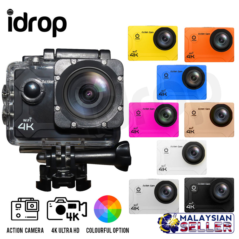 idrop M3 4K Ultra HD Sports Action Camera Wifi 170 Degree Wide Angle Lens