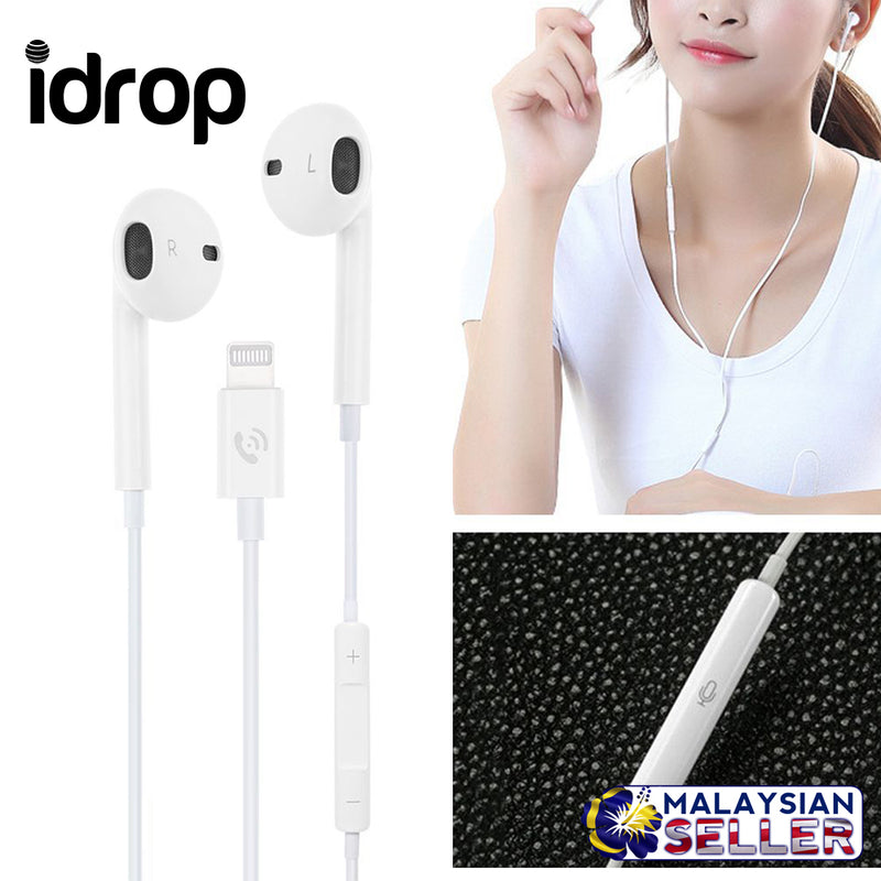 idrop ML715 Wired In-Ear Earphone Mic Volume Headphone  with Lightning Connector