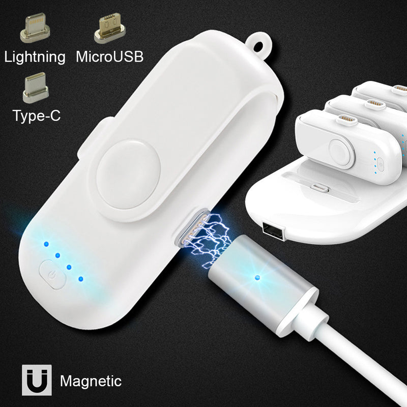 idrop Portable Magnetic Power Banks Kits with 4pcs Ultra Compact Backup Battery Packs with Magnetic Adapter [Micro USB, Lightning, Type-C]