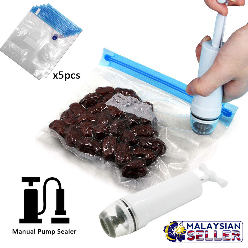 idrop Manual Vacuum Sealer Packaging Sealing with 5pcs  Vacuum Plastic Bag