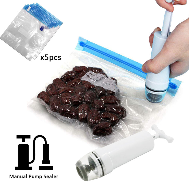 idrop Manual Vacuum Sealer Packaging Sealing with 5pcs  Vacuum Plastic Bag