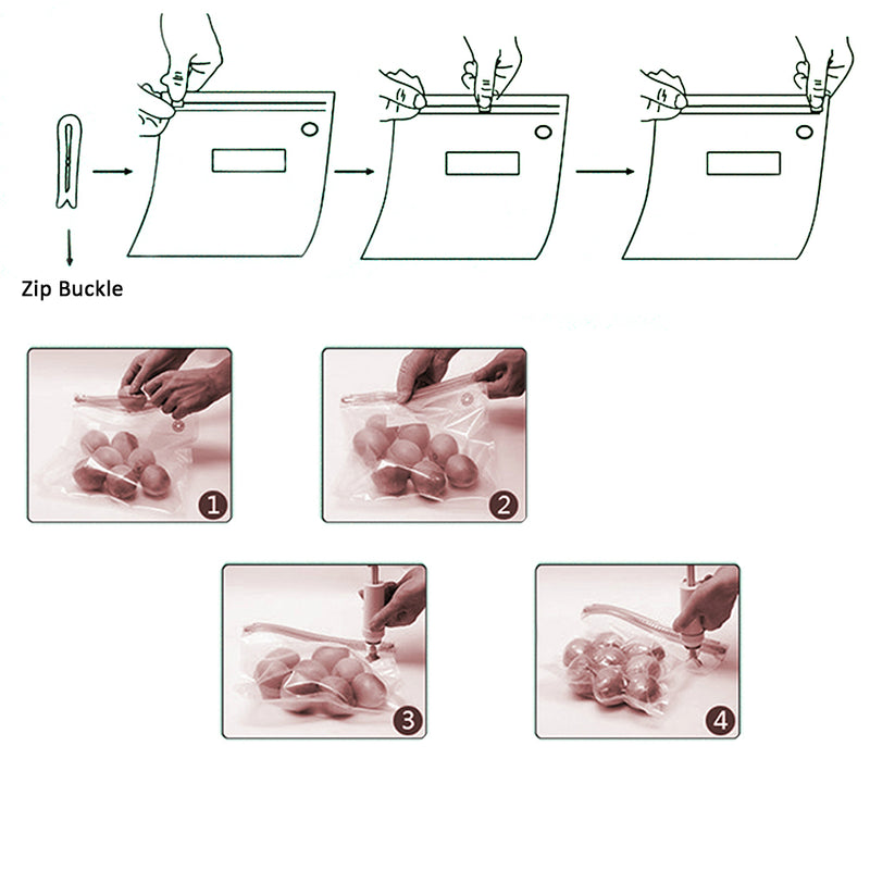 idrop Manual Vacuum Sealer Packaging Sealing with 5pcs  Vacuum Plastic Bag