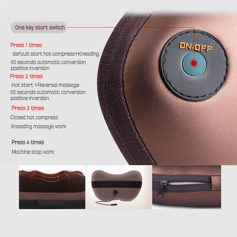 idrop Multifunctional Massage Pillow Cushion for Car/Home Dual Use Full Body Cushion Cervical Massager