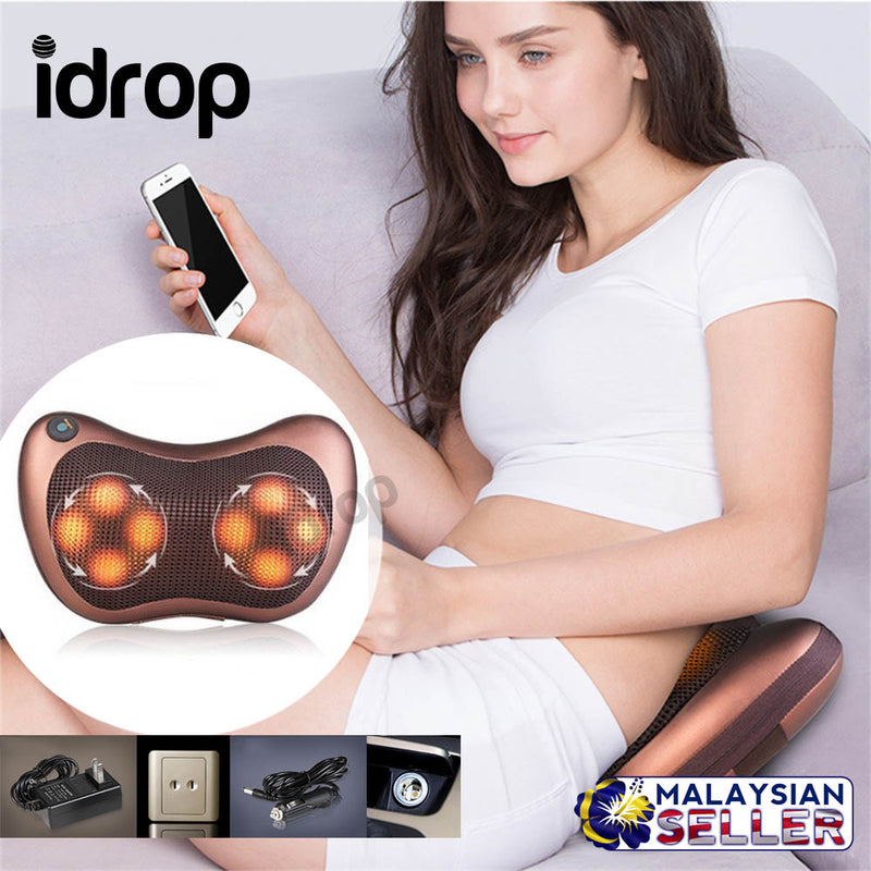 idrop Multifunctional Massage Pillow Cushion for Car/Home Dual Use Full Body Cushion Cervical Massager