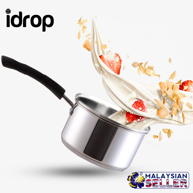 idrop Stainless Steel Milk Pot With Glass Lid - 18cm