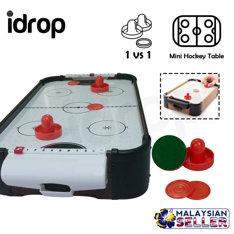 idrop Classic Wooden Mini Air Hockey Game Toys with 3 Pucks & 2 Pushers