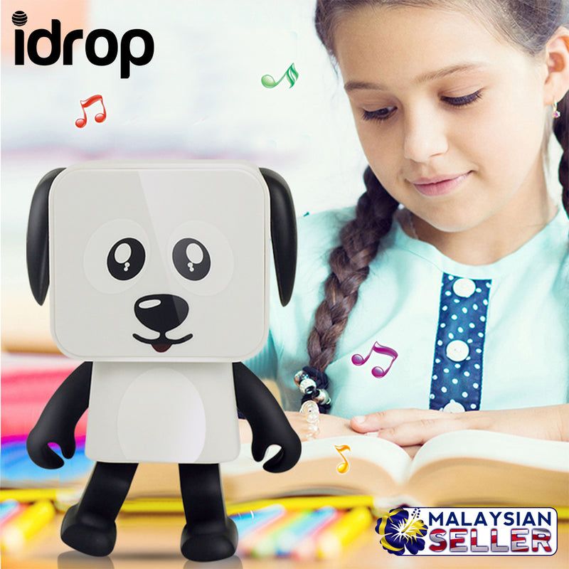 idrop Wireless Bluetooth Dancing Robot Dog Speaker Stereo Bass Speakers Hands Fun