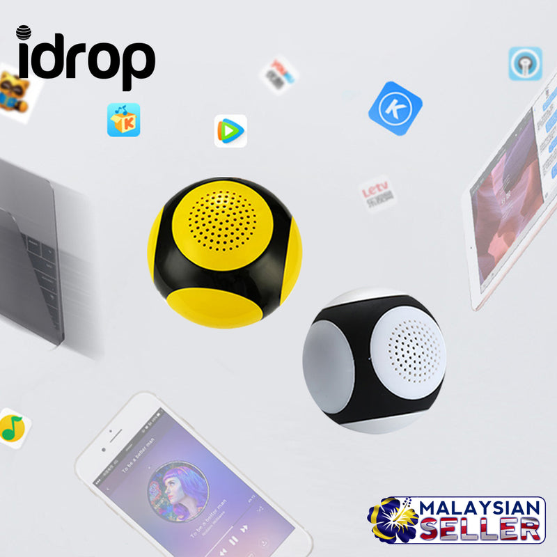 idrop Portable Mini Magic Ball Wireless Bluetooth Speakers Subwoofer Round Hi-Fi