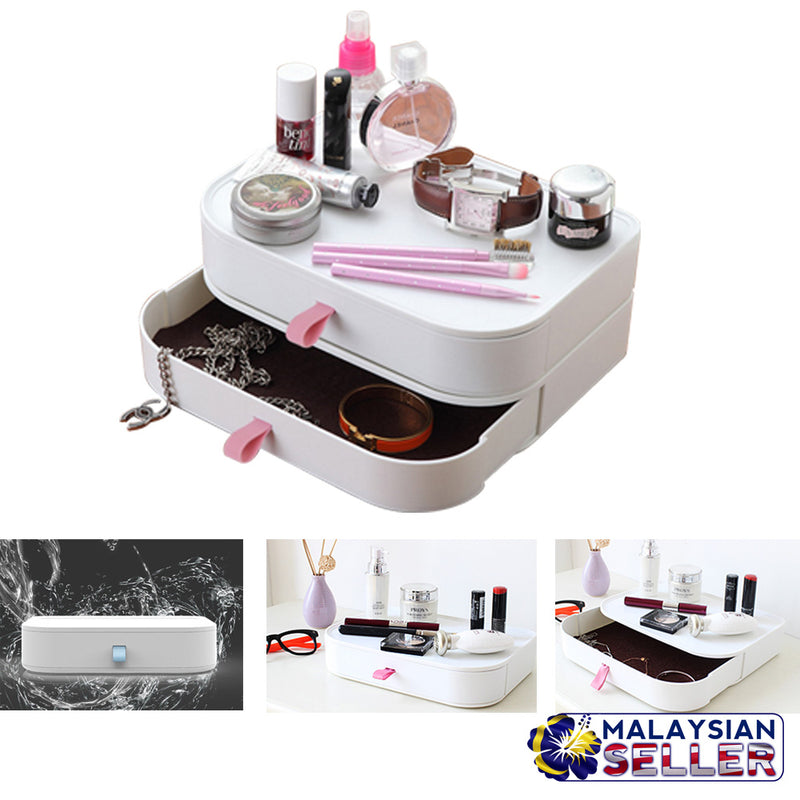 idrop Makeup Storage Box With 360 degree adjustment Mirror & Drawer Box