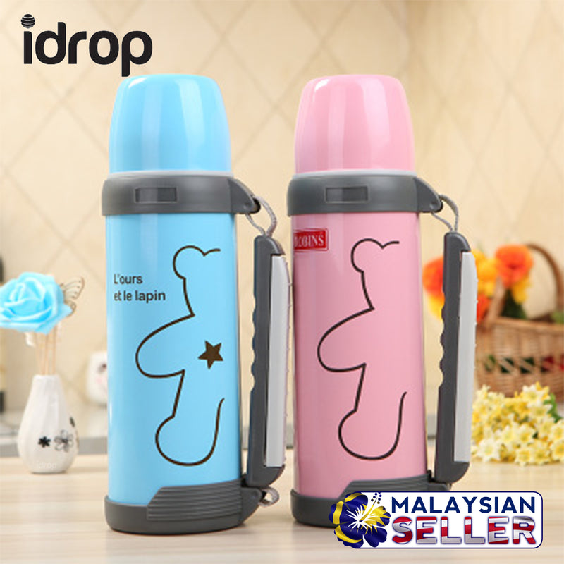 idrop Diller 1000ML / 1L Thermos Flask Drinking Water Bottle [RANDOM COLOR]
