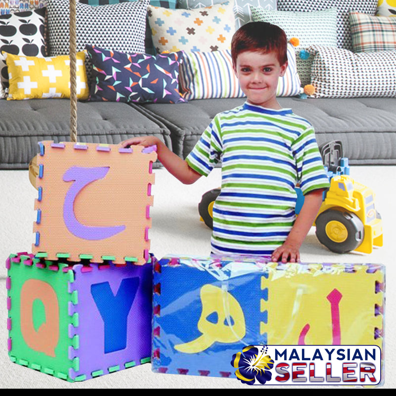 idrop Arabic Alphabet Puzzle Color Mat with Random Colorful Colors For Children Education