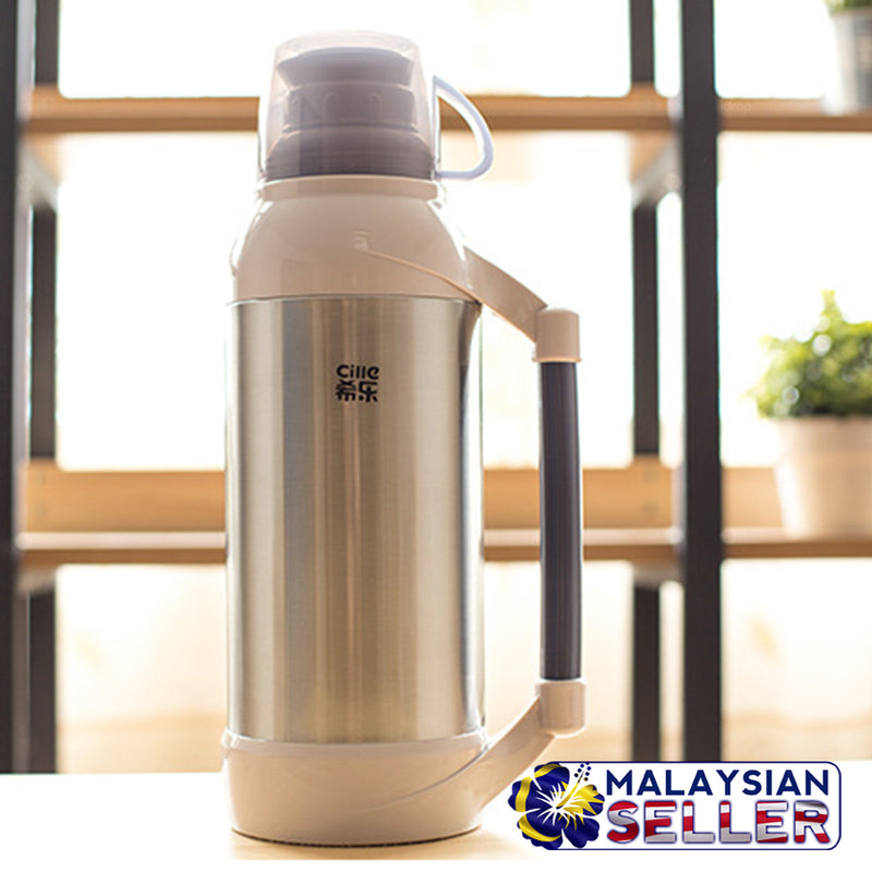 idrop 2L Chrome Thermos Drinking Container Flask with Cup
