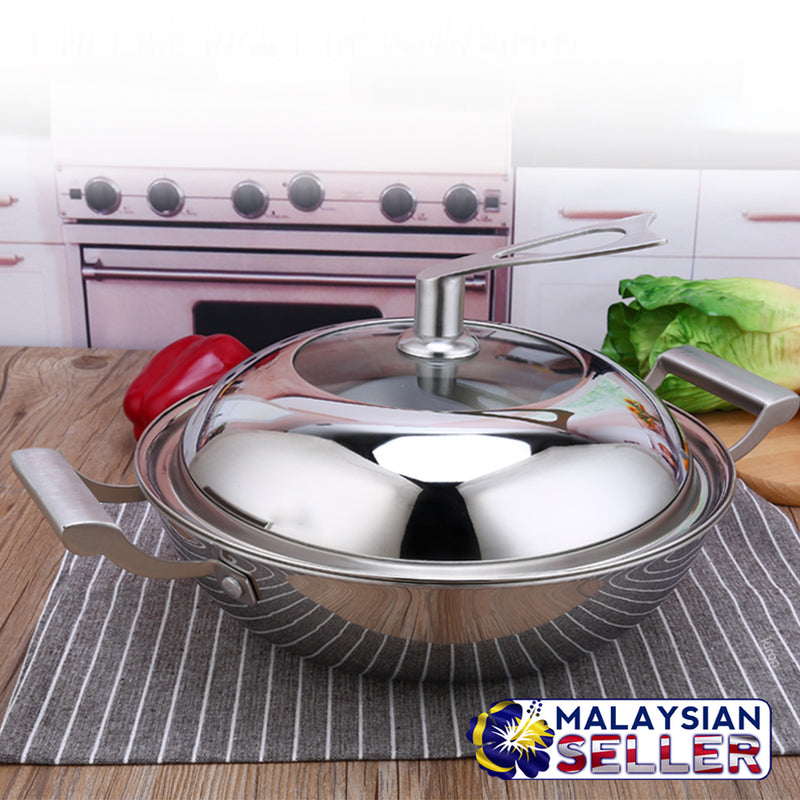 idrop Double Handle Cooking Frying Couldron Pan [ 36cm ]