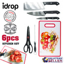 idrop [ 6pcs ] Stainless Steel Kitchen Knife Set + Chopping Board