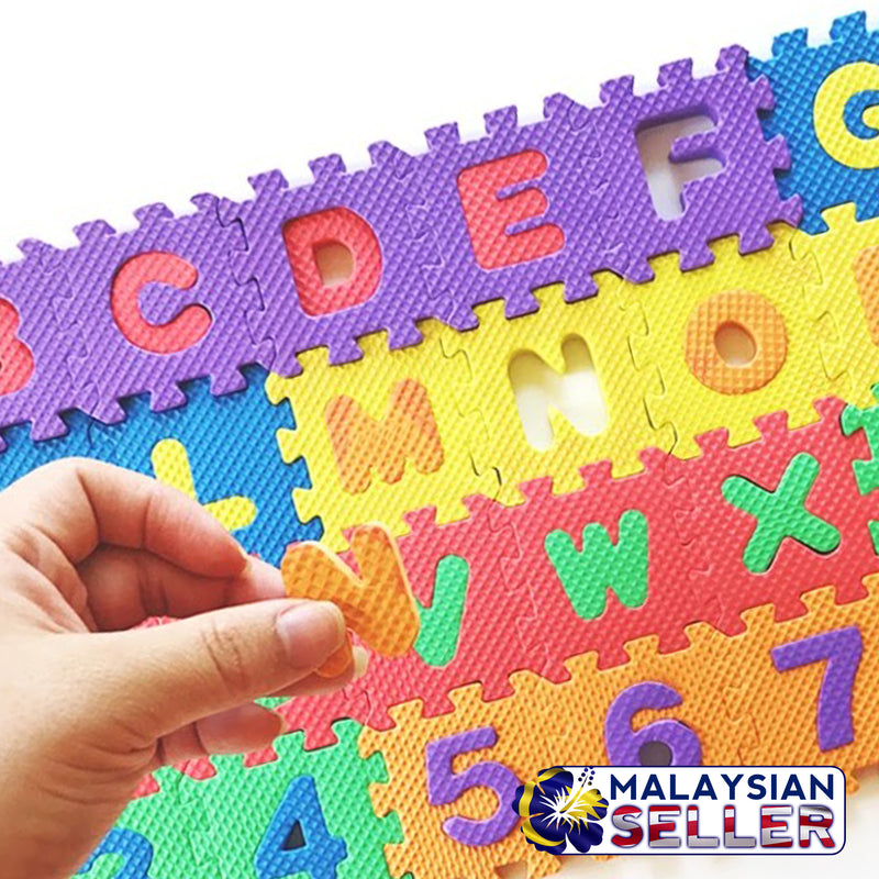 idrop Alphabet and Number Color Puzzle Mat - Small Size - Creativity and Imagination Skill Develop